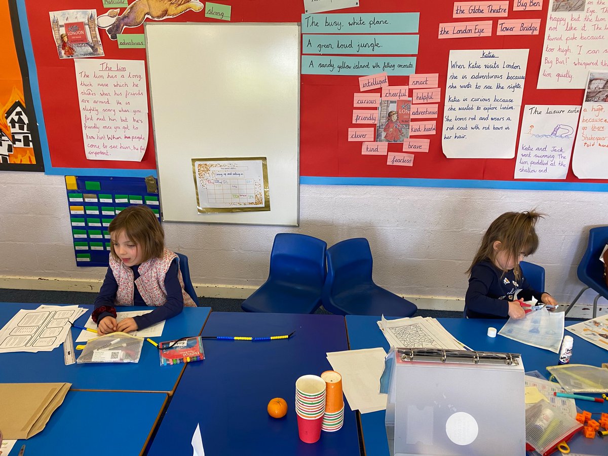 We’re working hard in school this morning, completing our learning packs.