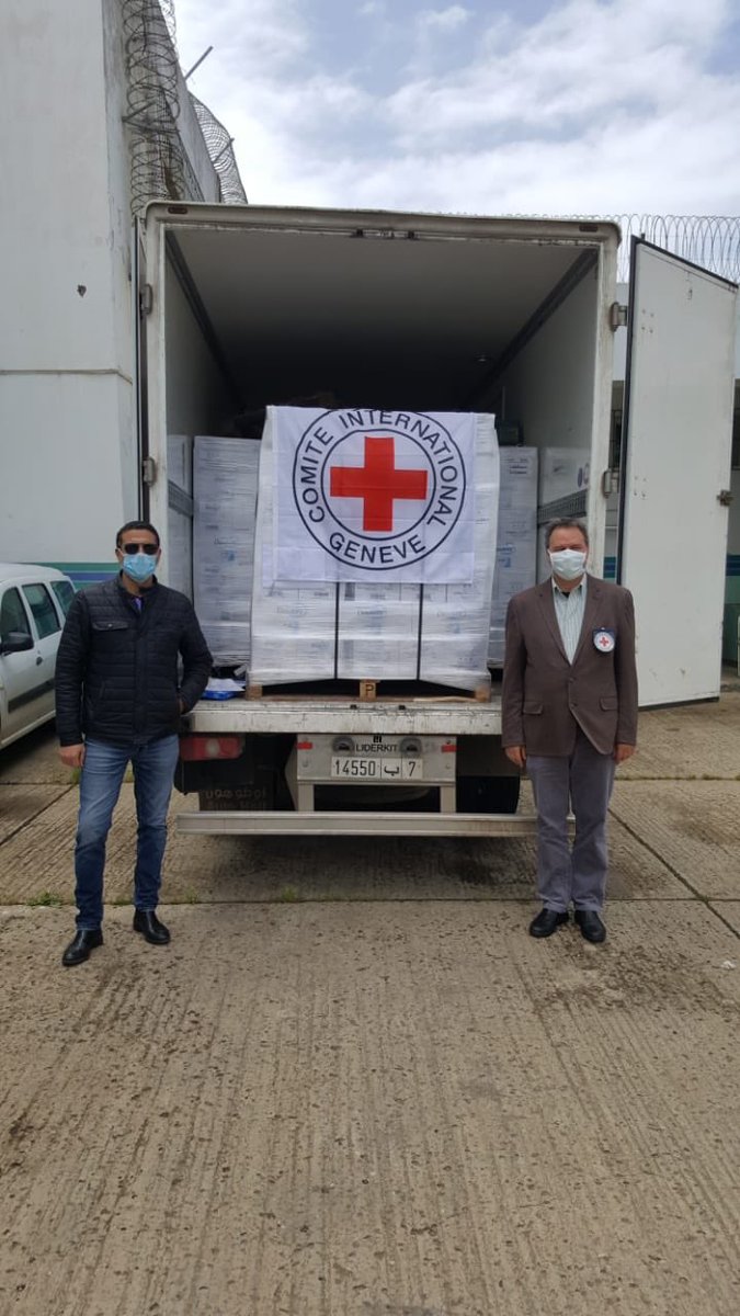 RaniaMachlab's tweet photo. Behind bars #PhysicalDistancing is not an option! @ICRC and @DGAPROfficiel gear up efforts to prevent an outbreak of #COVID_19 in #prisons. Days before the holy month of #Ramadhan, we hope this donation of hygiene &amp; protection material will keep both detainees &amp; staff safe. https://t.co/5sLv6V1uaC