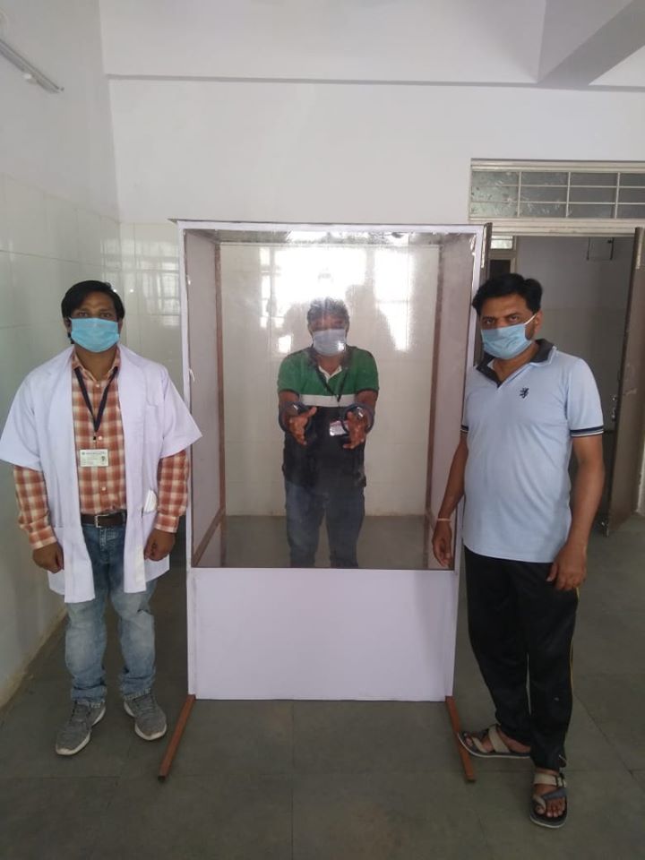 Santosh_Aisect's tweet photo. AISECT Thandla Centre donated a #COVID19 Sample Collection Cabin to the Govt. Hospital of Thandla in order to help its people & authorities fight this pandemic.
We, at #AISECTGroup are trying to help in every possible way.
#COVID19 #Coronavirus #IndiaFightsCorona #AISECT https://t.co/LfVptLDb7Z