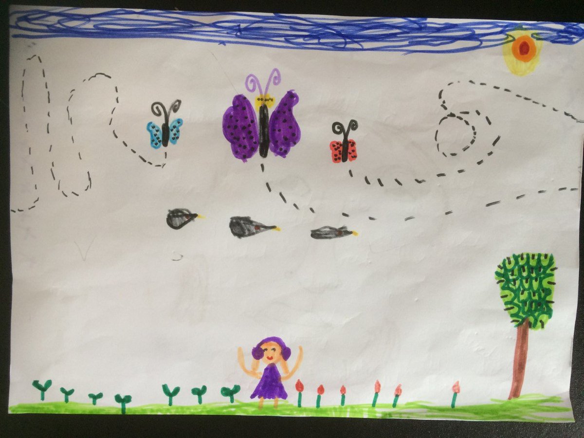 StBsButterflyR1's tweet photo. These beautiful drawings by Jenny and Josy (Y2) are sure to brighten anyone's day. Thank you girls x https://t.co/cdNpe3bhry