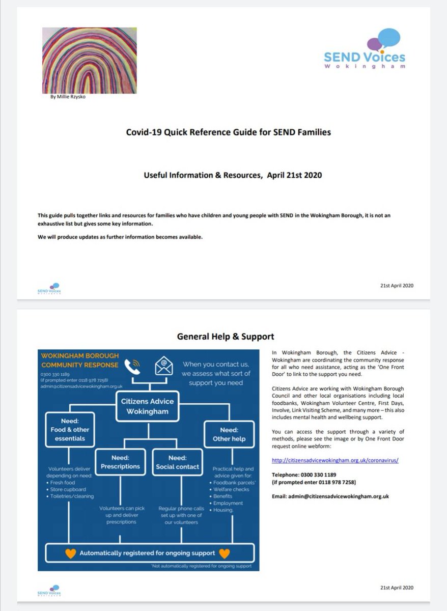 SendVW's tweet photo. Covid 19 quick reference guide for SEND families https://t.co/z6aoNwFe9l