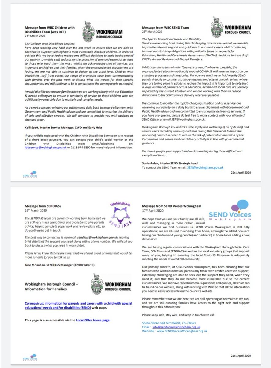 SendVW's tweet photo. Covid 19 quick reference guide for SEND families https://t.co/z6aoNwFe9l