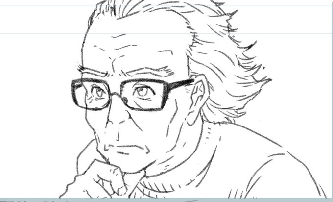 爺さん描くの楽しい 