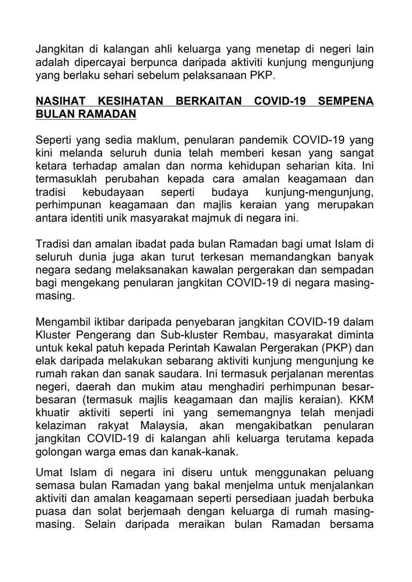 MKNJPM's tweet photo. Kenyataan akhbar berkenaan perkembangan terkini COVID-19 di Malaysia  22 April 2020. https://t.co/iWQLnFm7Jv