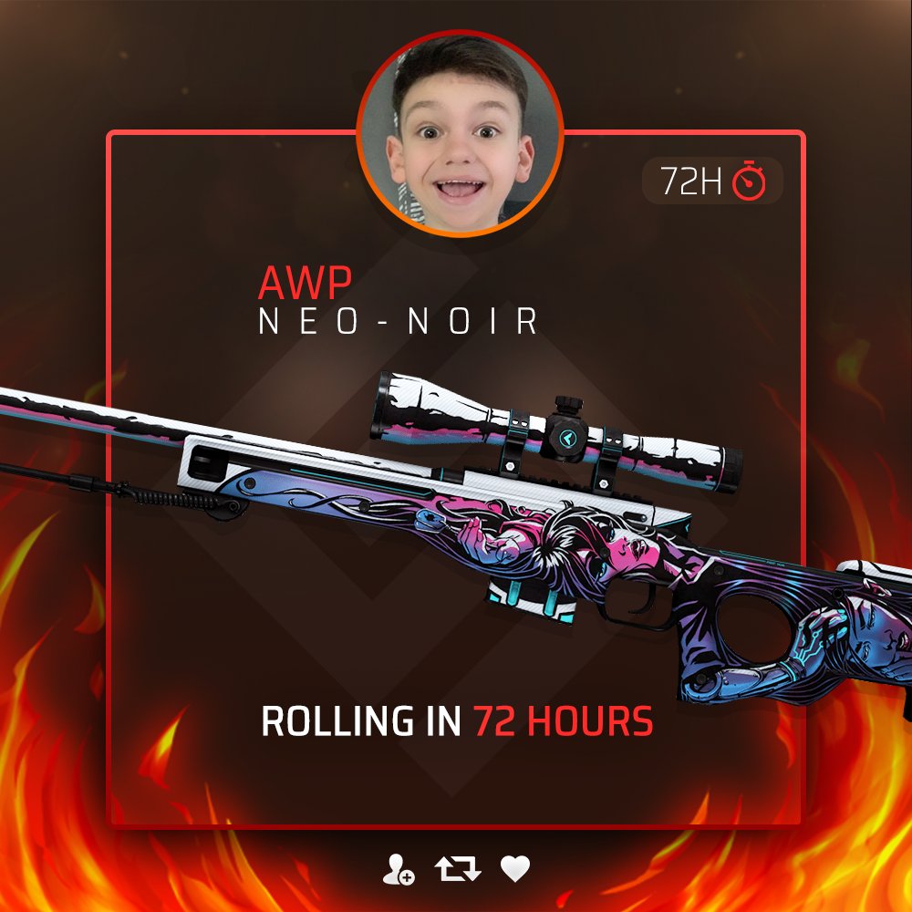 🎁 $45 AWP | NEO-NOIR REROLL GIVEAWAY

Enter now:
- Retweet
- Follow me &amp; <a href="/MetalMonkeyThe7/">Metal Monkey</a>

⏰ 60 MINUTES - GOOD LUCK!