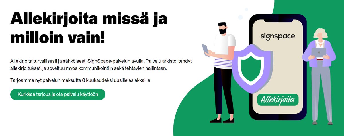 vastuugroup's tweet image. #tilitoimisto olethan siirtynyt jo sähköiseen allekirjoittamiseen? SignSpace-palvelun avulla hoidat allekirjoitukset sopimuksiin helposti milloin ja mistä vain. Ota palvelu käyttöön 3 kuukaudeksi ilmaiseksi hubs.ly/H0pCbT30. #signspace #sähköinenallekirjoitus
