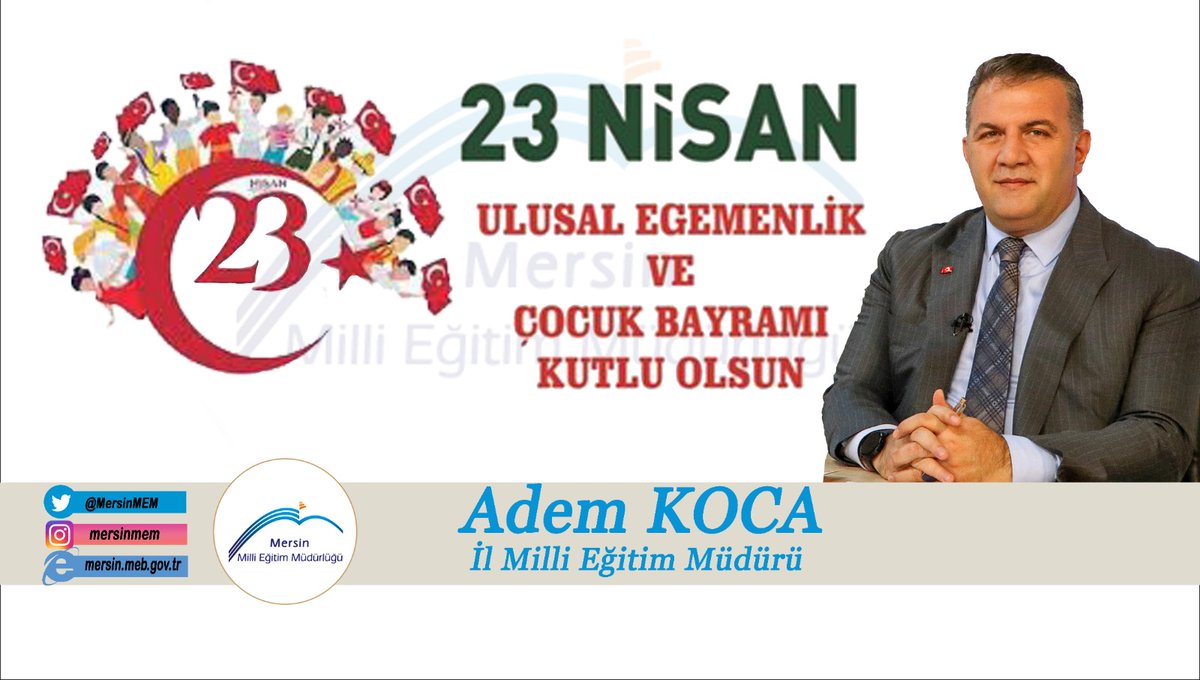 İl Milli Eğitim Müdürümüz Sn.Adem KOCA, 23 Nisan Ulusal Egemenlik ve Çocuk Bayramı Dolayısıyla Kutlama Mesaji Yayımladı. #yüzyılllaryaşa23nisan

Kutlama Mesajı▶️bit.ly/34VA1AQ

<a href="/ziyaselcuk/">Ziya Selçuk</a> <a href="/lutfielvan/">Lütfi Elvan</a> <a href="/adnanboyaci/">Adnan BOYACI</a> <a href="/safran1958/">Mustafa SAFRAN</a> @hmzaydg <a href="/AdemKoca46/">Adem Koca</a>