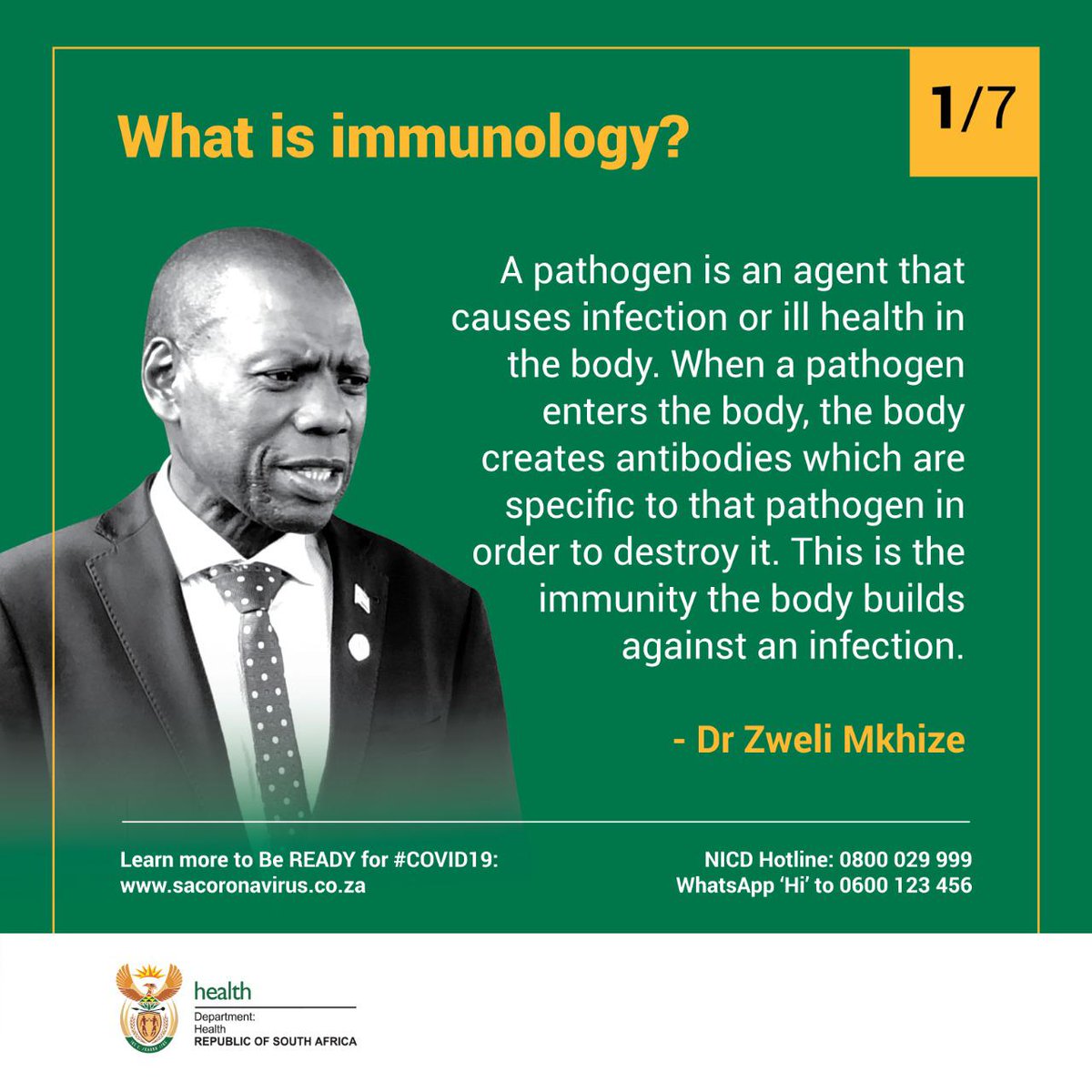 There have been many questions about whether a person can contract  #COVIDー19  #Covid19inSA a second time after shedding the viral load.  @DrZweliMkhize explains what immunity means and how it relates to  #coronavirus...(1/2)