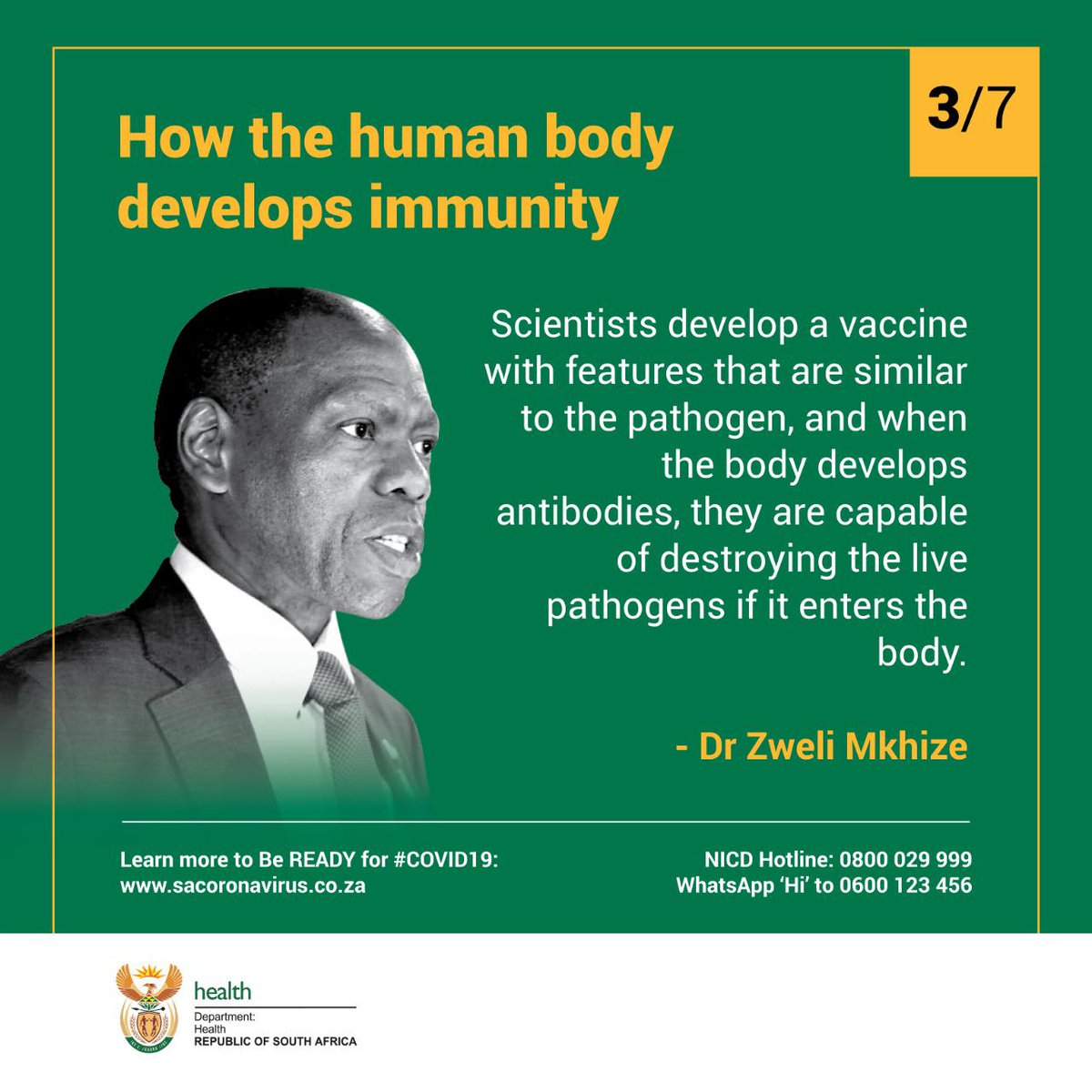 There have been many questions about whether a person can contract  #COVIDー19  #Covid19inSA a second time after shedding the viral load.  @DrZweliMkhize explains what immunity means and how it relates to  #coronavirus...(1/2)