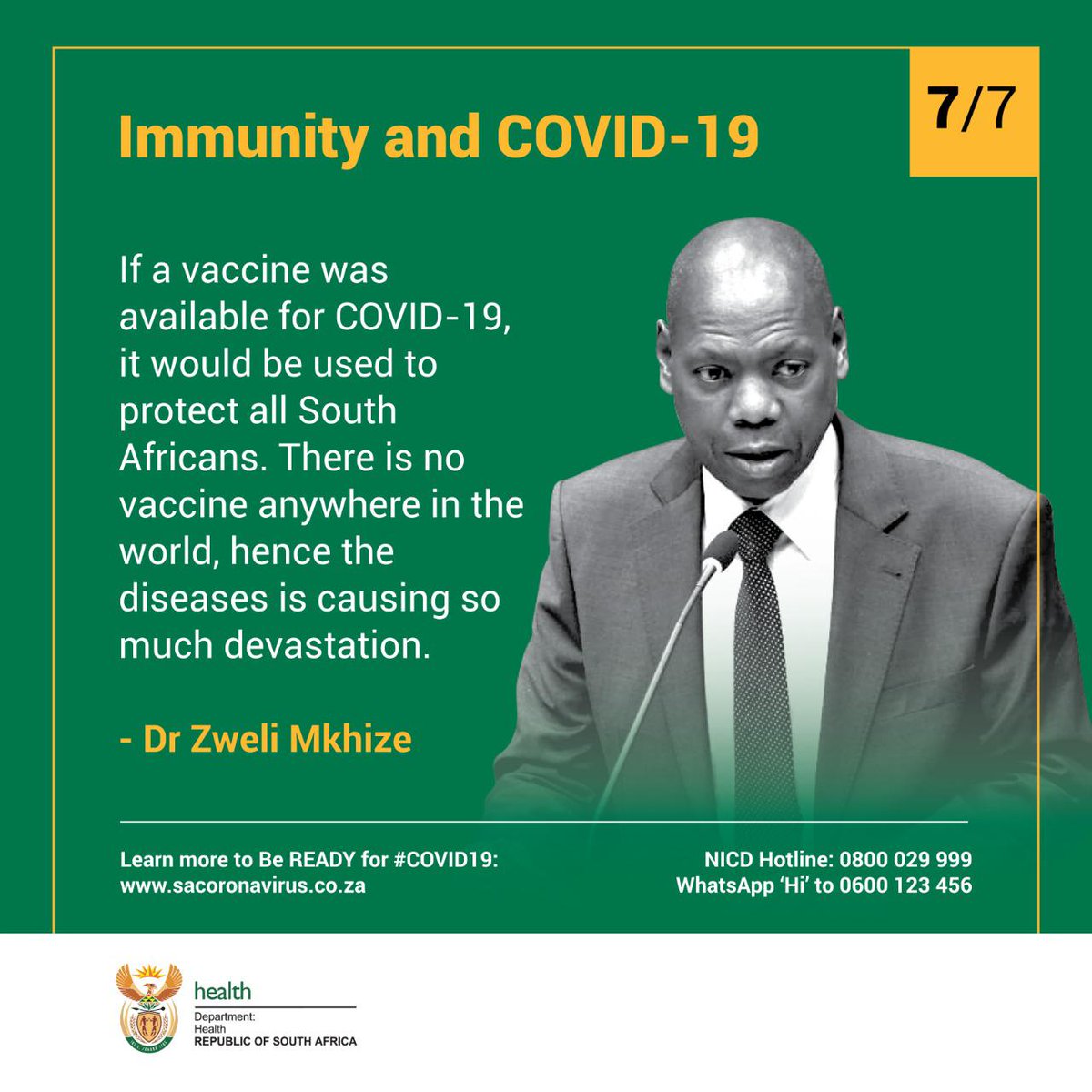 There have been many questions about whether a person can contract  #COVIDー19  #Covid19inSA a second time after shedding the viral load.  @DrZweliMkhize explains what immunity is and how it relates to  #coronavirus...(2/2)