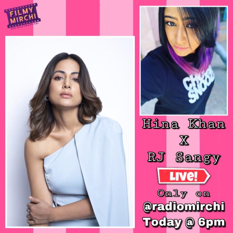 mirchiplus's tweet photo. Catch the bold & beautiful @eyehinakhan live with us today at 6pm on Instagram!
DM your questions to @sangssterr and she will get them answered from her ๐
#MirchiRJs #LocknRoll #InstaLive #Celebrity #Conversation #Questions #quarantinelife #LockDown #Fun https://t.co/p5oIOgWQoa