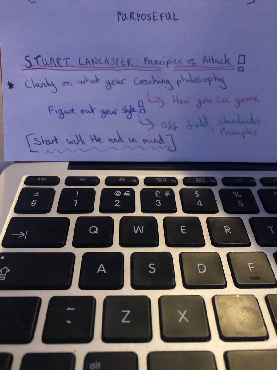 jkrugbycoaching's tweet photo. Caught up on another brilliant webinar with Stuart Lancaster. Really enjoyed picking up gems and using the lockdown to do vast amounts of CPD 🏉 😎 📝 #learningeeveryday #inspiring #scruffynotes #multiplecolours #whatyouputiniswhatyougetout💪 #intensity #gamebased @ERrugbycoach https://t.co/6FhpHkMWxI
