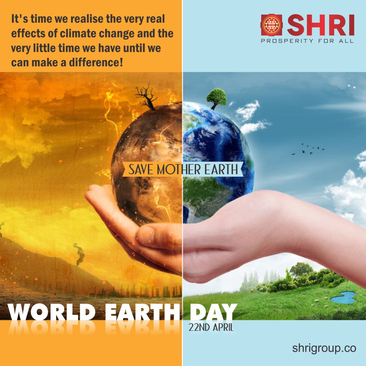 Because there is no other living planet than Earth.
It's time to act. It's time to heal the earth.

#WorldEarthDay #EarthDayAtHome #SaveEarth #EarthDay50 #ClimateAction #विश्व_पृथ्वी_दिवस #MotherEarth #EarthDay2020 #ShriGroup #RealEstate #GreaterNoidaWest