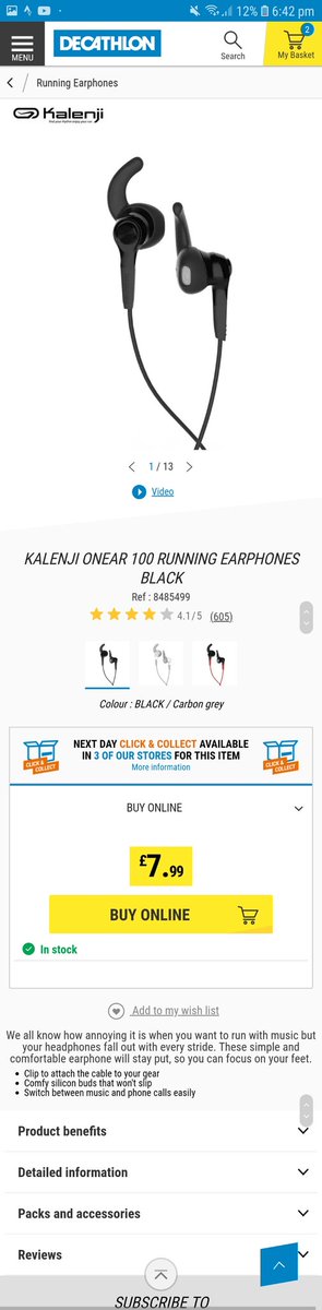 JMcCaffereyRun's tweet photo. @Decathlon - I've been trying to purchase a pair of these headphones for 3 days, although it says 'In Stock' once i go to payment &amp; arrange Click &amp; Collect it then tells me they are unavailable? Please assist, many thanks. https://t.co/uapuEk4PQr