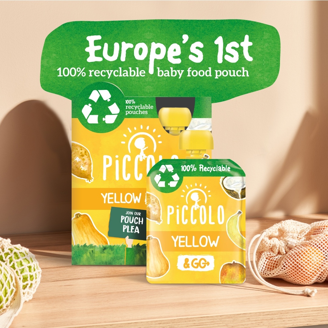 MyLittlePiccolo's tweet photo. To celebrate World Earth Day, we wanted to share the BIG NEWS that we are the first baby food brand in Europe to launch a 100% RECYCLABLE pouch ♻️🌍 #BabySteps #BigLeaps https://t.co/tIa7fqAZFq