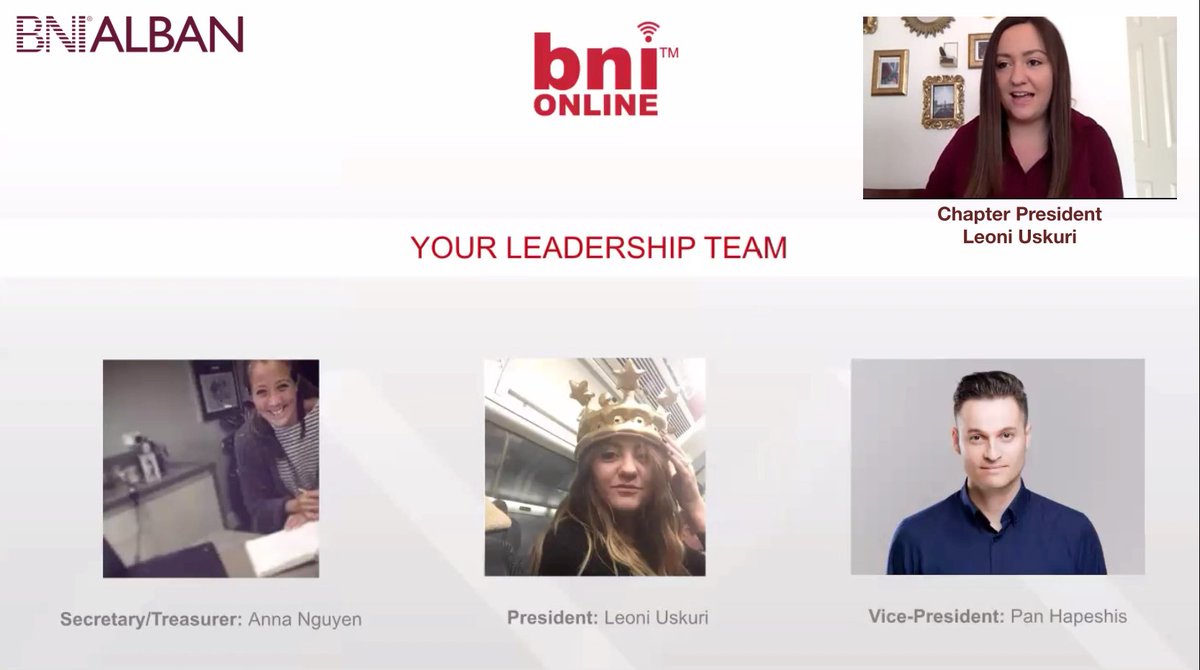 Our Chapter President Leoni this week introducing the Leadership Team for the purposes of the Visitors and Guests in the room.