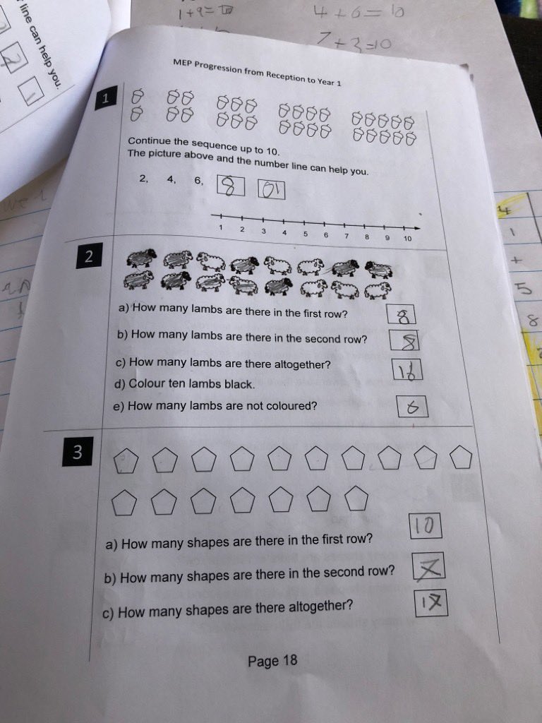 carlyannroseMCA's tweet photo. Good morning #Reception, today’s #MEP challenge is Pg18 📖. E and M would like to share their answers with you, so you can check at home. #MCAMaths #MCAMEP #maths #homelearning @amyparsonsMCA @helenjMCA https://t.co/f6XAA3euA5