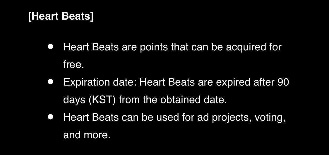 How to earn HEARTBEAT ?1. On the homepage, go to STORE2. You can get 3  for every ad watched (up to 15 ads a day per account, total 45)3.  is not permanent. It will last for 90 days after you obtain it.4. You can also complete missions. #RedVelvet  @RVsmtown