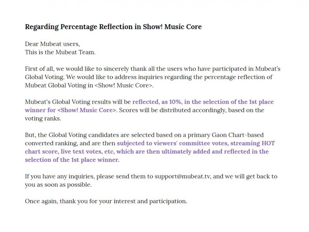 NOTICE: Regarding % reflection in Show! Music Core.Note that PHYSICAL SALES and DIGITAL SALES count 60% thus they are extremely important for winning criteria. This doesn’t mean pre-voting is unimportant, let’s work hard in both!  #RedVelvet  @RVsmtown