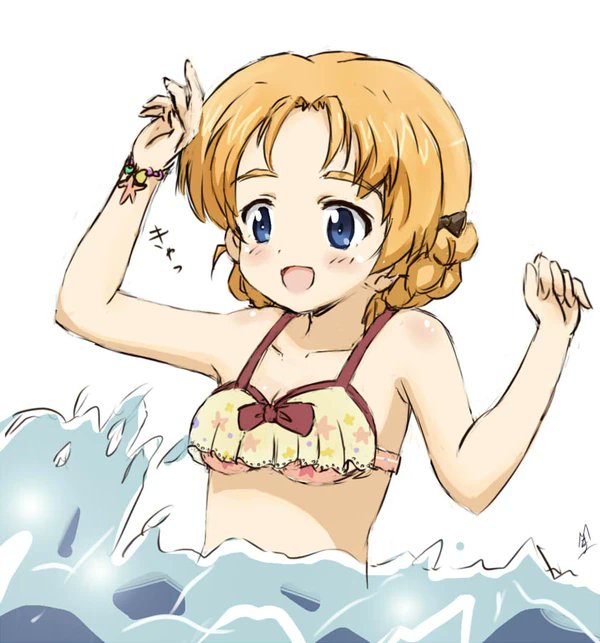 カチューシャ(ガルパン) 「#あったかくなってきたから水着絵貼ろうぜ 」|MA-2㌠のイラスト