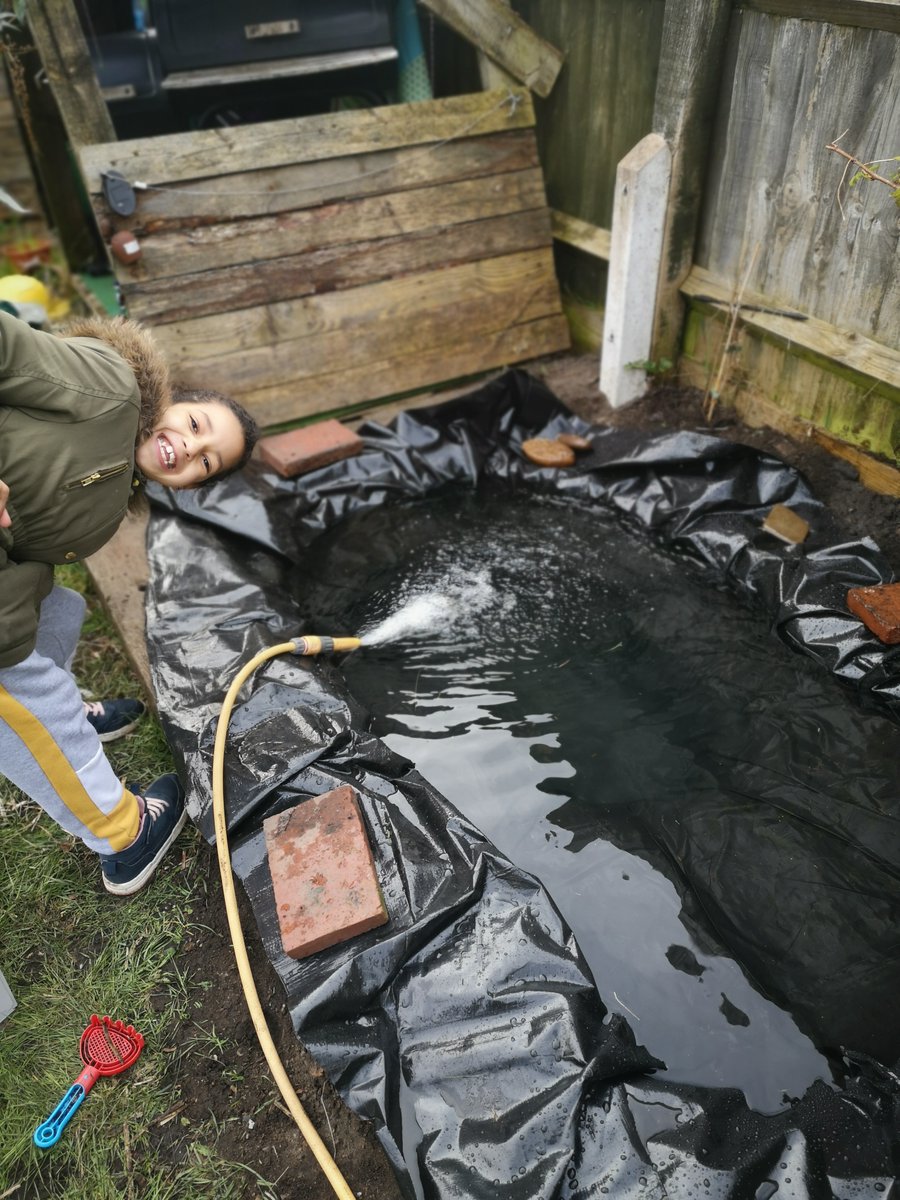 Our colleague, Rachel has been busy! She’s built a wildlife pond - which is full of tadpoles already . Her 2 children have planted wildflower seeds around the edges and built a nest box & butterfly café, making great homes for wildlife 1/2  #EarthDay2020  