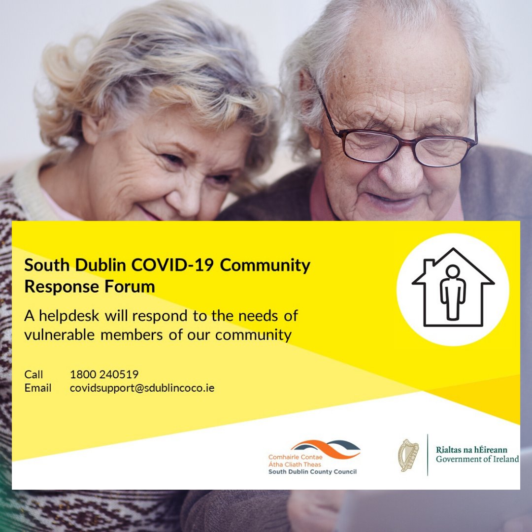 We are here for you from 8am to 8pm today and every day. Call us if you need us. 
 📞1800 240519
✉️covidsupport@sdublincoco.ie