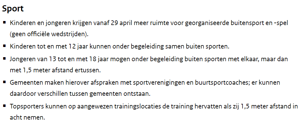 #coronavirus
21/4/20 Nieuwe maatregelen Rijksoverheid inzake sport. <a href="/Krimpenerwaard/">Gemeente Krimpenerwaard</a>

rijksoverheid.nl/actueel/nieuws…