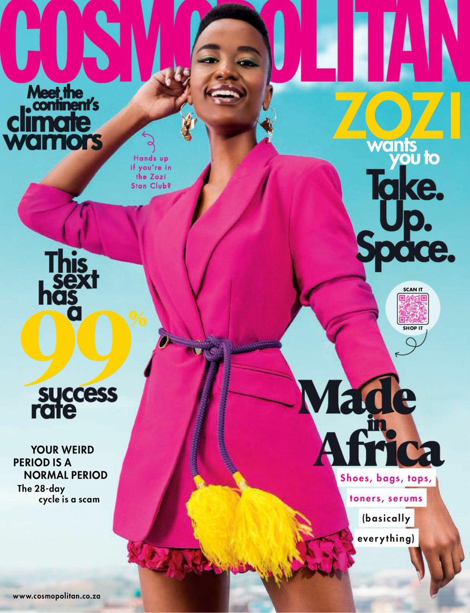 Miss Universe @zozitunzi for @CosmopolitanSA. Cover shot by @Cedric_Nzaka 💘