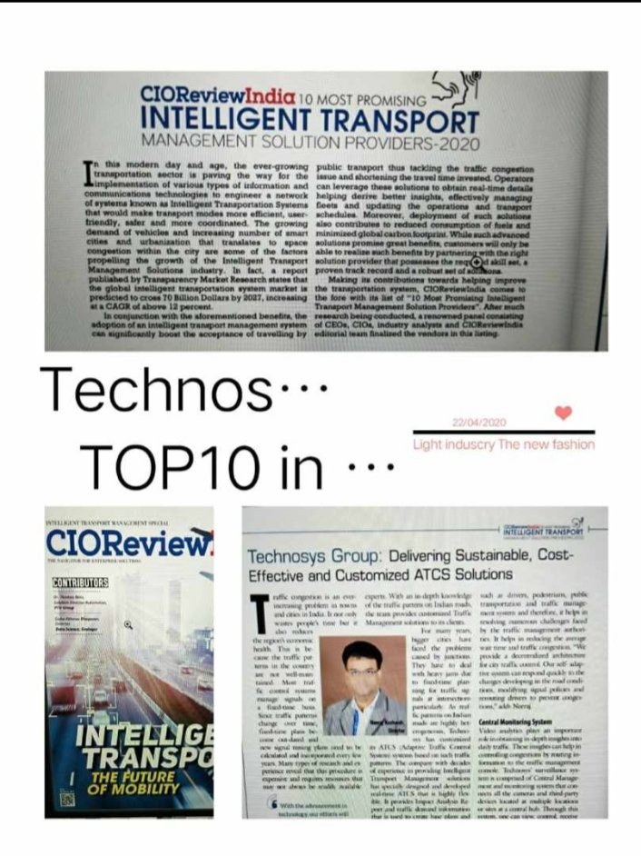 Mahi39285949's tweet image. #TechnosysGroup #TechnosysSecuritySystem in 10 most promising #IntelligentTrafficManagementSystem &amp;amp; solution provider-2020 by #CIOReviewsIndia #Top10 
@tsspl2006 @Neerajtechnosys @Nishash06971578 @bhopal_bscdcl