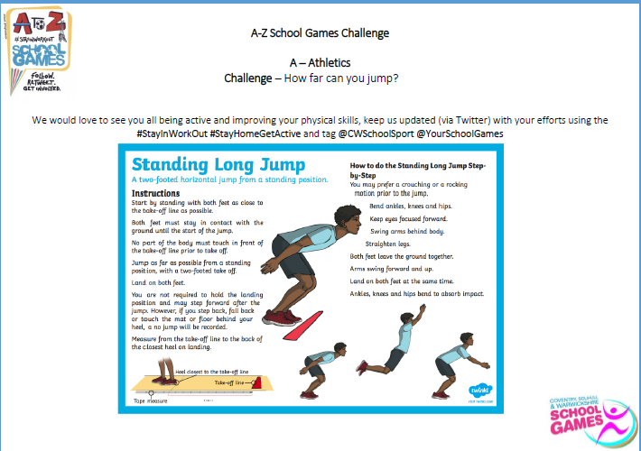 Shrubstreet's tweet photo. As it is such a lovely day, why not go outside and try this as part of your daily exercise. #DailyExercise #houraday @CSWSchoolgames @YourSchoolGames https://t.co/QHAUhoVCRB