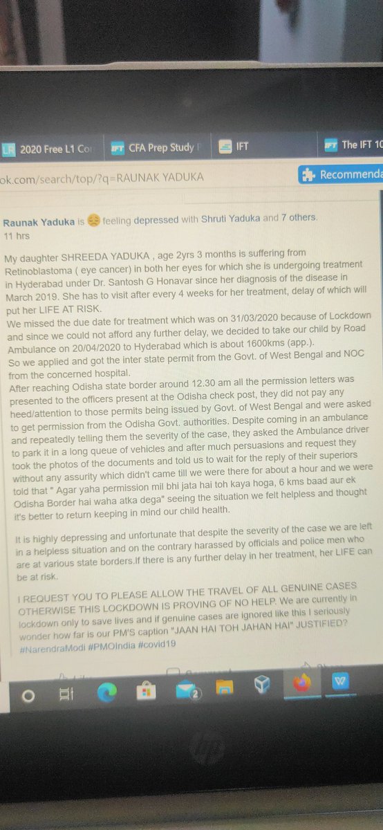 appoorvagoenka's tweet image. My family friend, shreeda yaduka needs  help to get treatment for cancer, because they are not being allowed to travel for the treatment. Every retweet, every help , every request counts. #justiceforshreeda
@PMOIndia @MoHFW_INDIA @MamataOfficial @CMO_Odisha @COVIDNewsByMIB