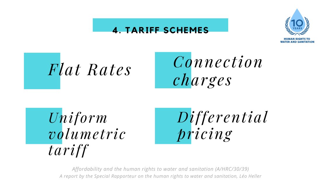 Other types of mechanisms to ensure the affordability of services can be built into tariff schemes. Different tariff systems have different potentials but also limitations to ensure the affordability of services. See my report:  http://tiny.cc/r386mz 