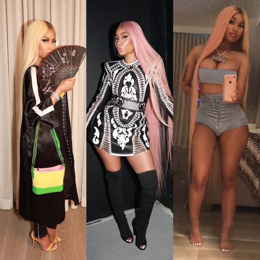 Nicki also popularized the “inches” style in 2017 as she wore various floor length hairstyles throughout that time period. This also compares to the common image of Pocahontas.