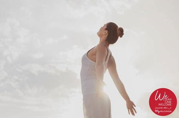 BabAlQasr_Hotel's tweet image. Amidst this time to stay home, do the "relaxing breath"  to reduce anxiety and help you get to sleep.
"Breath in for 4 seconds, hold the breath for 7 seconds and exhale for 8 seconds".
#biltmorecollection #babalqasrhotel  #weclean #wecare #wewelcome #stayfit #staysafe #abudhabi🇦🇪