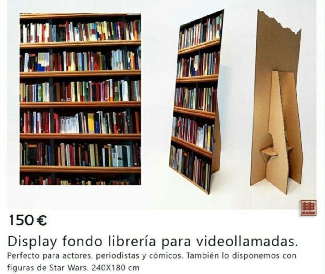 Background book display for videocalls.