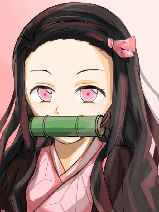 tekoさんがTwitterに投稿した竈門禰豆子(鬼滅の刃)のイラスト。