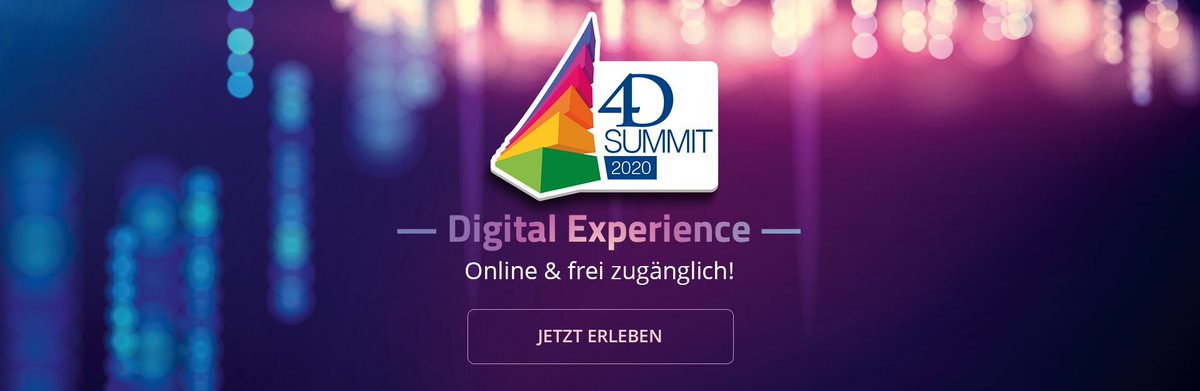 4D_Deutschland's tweet photo. Wir präsentieren: 4D Summit Digital Experience. Alle Vorträge der abgesagten Summits und DevCon als Video. Jetzt abrufbar und frei zugänglich: https://t.co/aVxjW9NNSj #4DSummit #4DDevCon #HomeOffice #Digital #Videos https://t.co/axnRY1Cv63