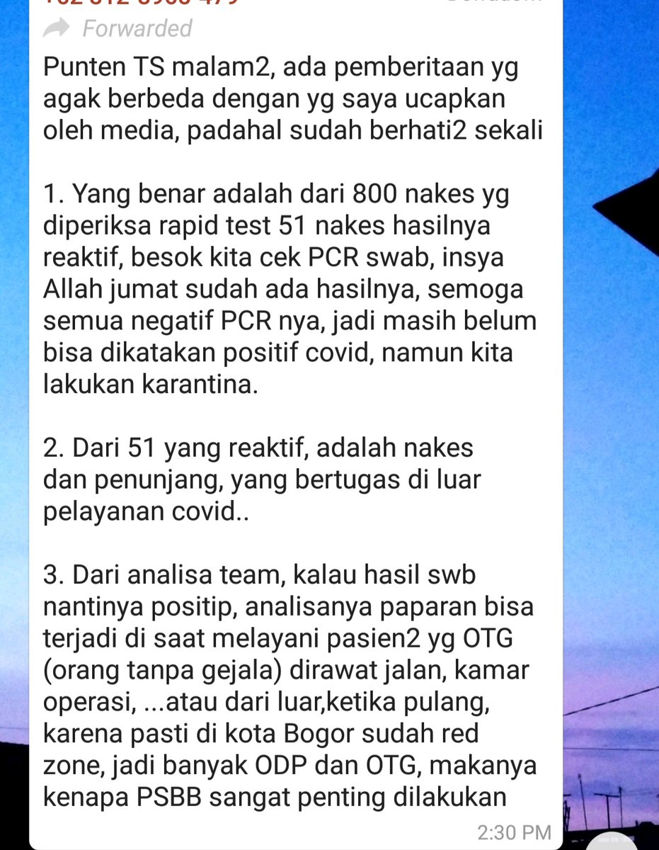 adrainy's tweet photo. Ternyata RSUD Bogor belum ditutup dan yang positif hasil rapid testnya bukan semuanya nakes. @kumparan https://t.co/hseKjTuI98