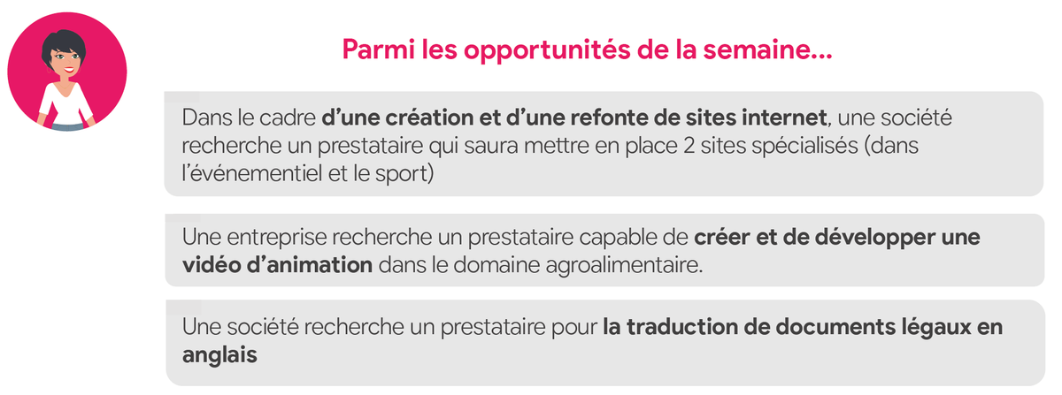 [LEADS de la semaine] 
Alexyia vous a sélectionné les opportunités commerciales de la semaine ! 💰
Rendez vous sur : hubs.ly/H0pLljb0
#b2b #lead #business
