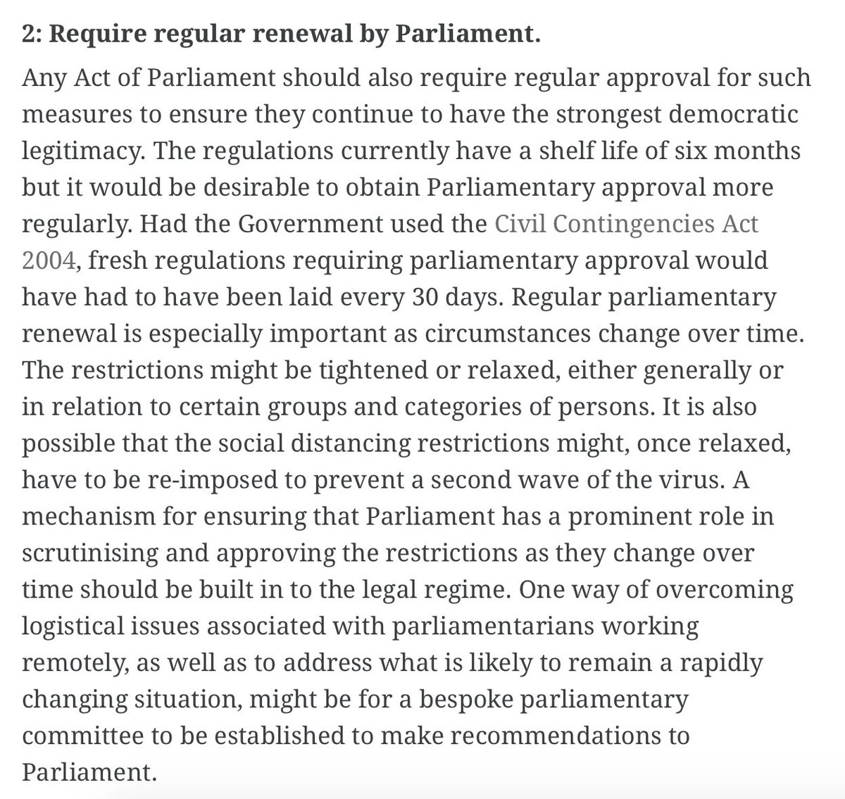 On how to improve the lockdown regulations,  @TomRHickman has 8 suggestions which are eminently sensible. Parliament need to step up to the plate here and not wait until 18 May  https://ukconstitutionallaw.org/2020/04/16/tom-hickman-eight-ways-to-reinforce-and-revise-the-lockdown-law/ /106