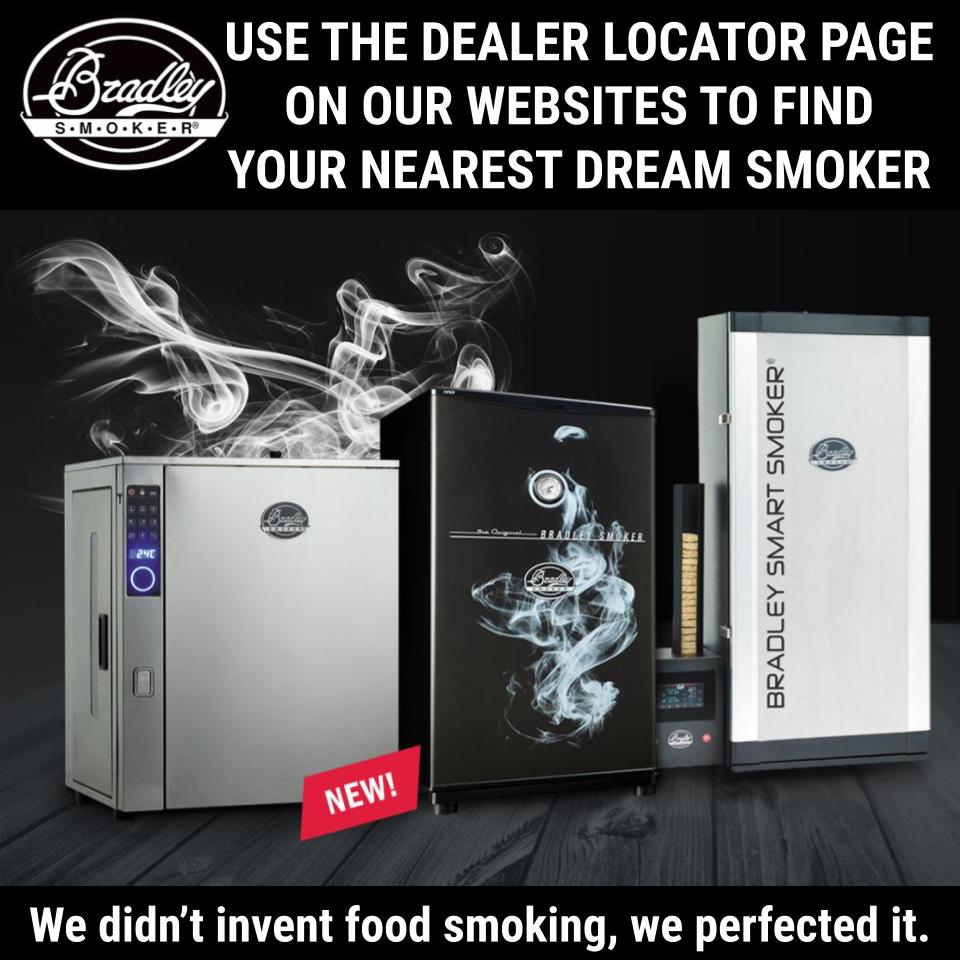 USE THE DEALER LOCATOR PAGE ON OUR WEBSITES TO FIND YOUR NEAREST DREAM SMOKER! The dealer locator page will help you find the nearest location stocking Bradley Smoker to where you are! Finding your dream smoker just became easier. #bradleysmoker #bradleysmokereurope