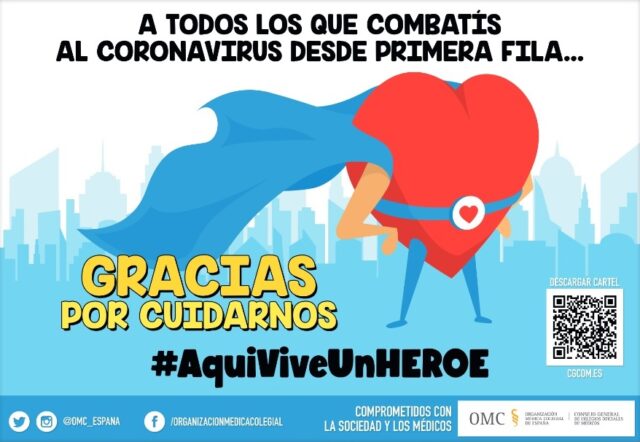 sepdigestiva's tweet photo. Queremos felicitar a la @OMC_Espana por la excelente campaña que han lanzado #AquiViveUnHeroe que reconoce el esfuerzo extraordinario de los profesionales sanitarios que se enfrentan al #COVID19 desde la primera fila 👏👏

@OMC_Espana @SromeroOmc #Coronavirus https://t.co/hINAeH7AnN