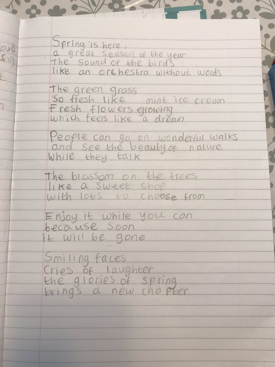 anjja2k's tweet photo. A Spring poem by Summer Edward #homelearning #spring #sjwathome https://t.co/hDyXMVnhDy