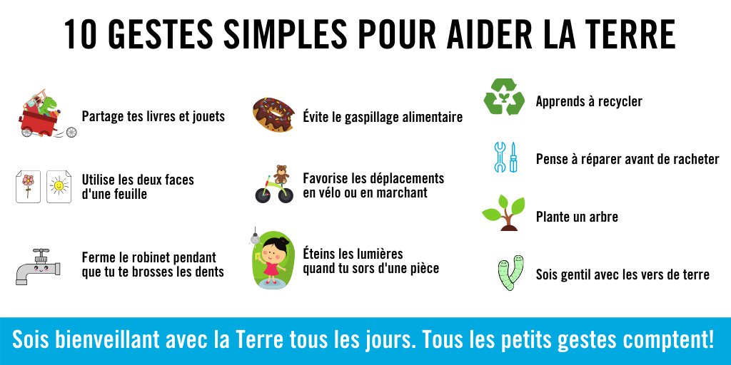Aujourd'hui marque le 50e anniversaire du #JourdelaTerre 🌿

L'occasion de parler environnement, recyclage et empreinte écologique avec les élèves. Faites le plein d'activités à faire à la maison! 

Plus de ressources pédagogiques sur le sujet ➡️ ow.ly/truW50zkBeR