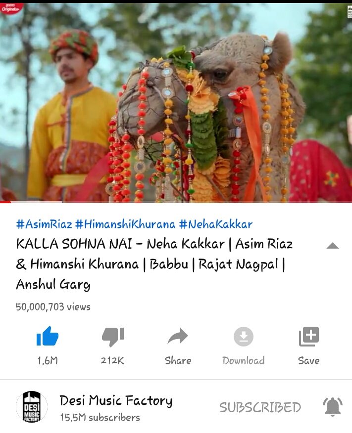 Wohooo 😍50 M complete ❤❤ congratulations to <a href="/imrealasim/">Asim Riaz</a> <a href="/realhimanshi/">Himanshi khurana</a> 😊 and everyone 😍🤗 ...keep streaming both the songs of #OurPrideAsim ❤

#KallaSohnaNaiHits50M