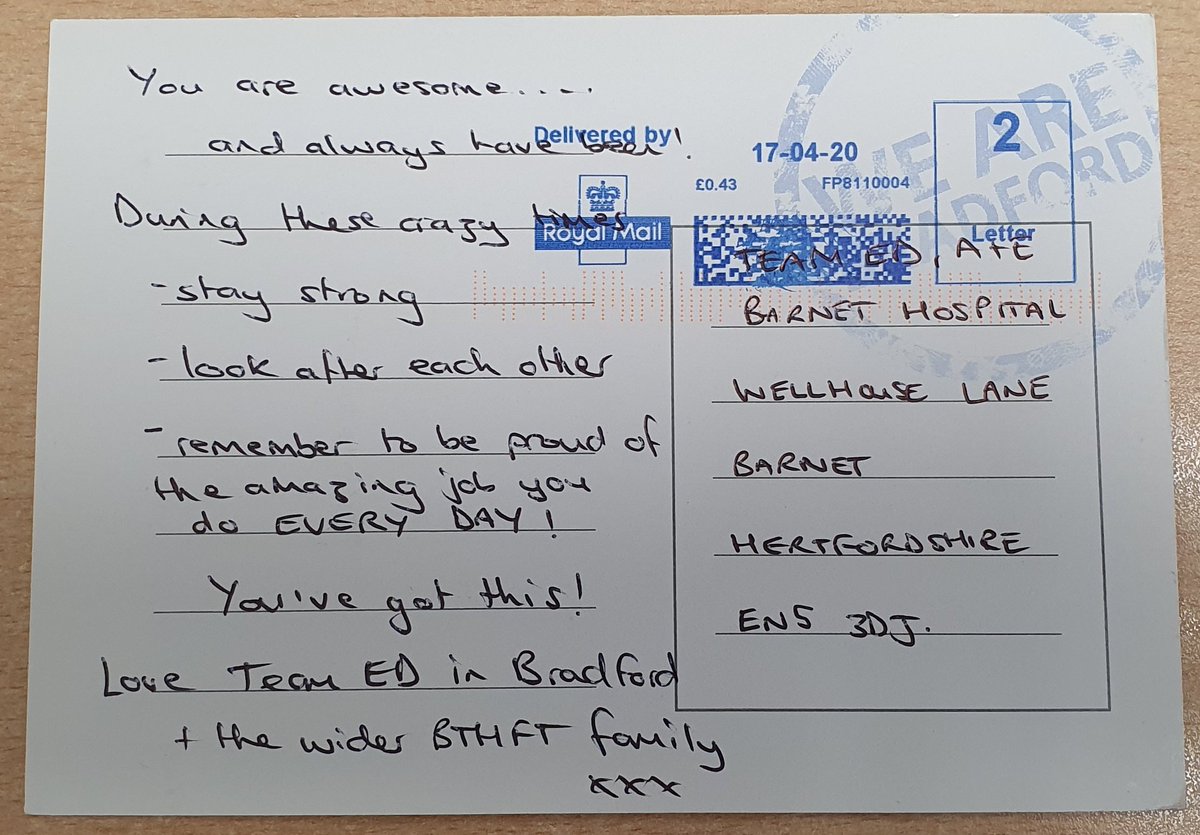Barnet ED (@barneted) on Twitter photo Thank you for the little gift of cheer and comradery <a href="/BTHFT/">Bradford Teaching Hospitals NHS FT</a> ED
β€οΈπ§‘ππππ
#FightingCOVID19 Thank you for the little gift of cheer and comradery <a href="/BTHFT/">Bradford Teaching Hospitals NHS FT</a> ED
β€οΈπ§‘ππππ
#FightingCOVID19