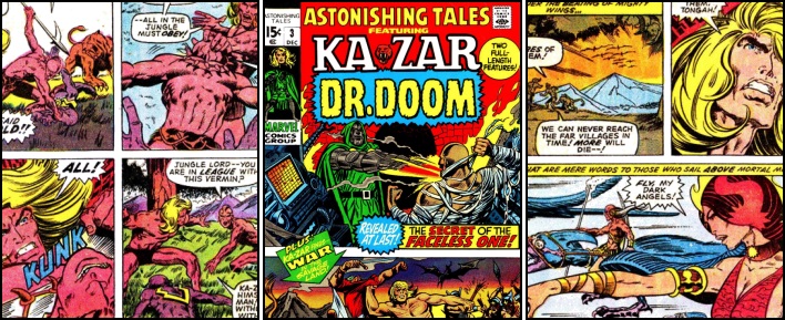 Blaxkleric's tweet image. "Featuring the fascinating five-hundred year-old origin story of the Petrified Man" - Top stuff from December 1970 by @gerryconway #LarryLieber #BarrySmith #WallyWood &amp;amp; @Marvel in "Astonishing Tales" No.3. You can read my review here: thebrownbagaeccb.blogspot.com/2020/04/astoni…