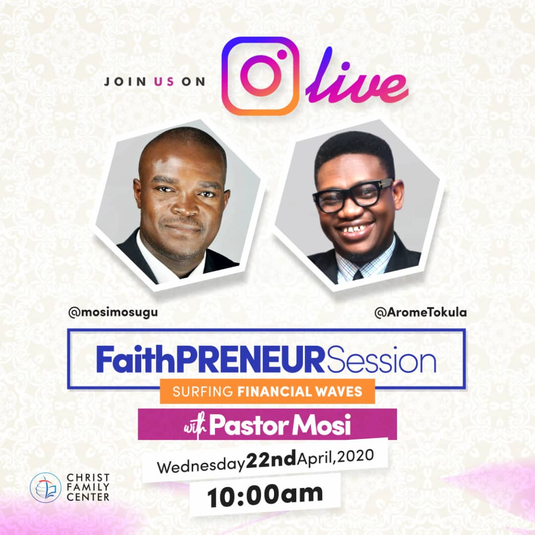 CFCAbuja's tweet photo. Our FaithPRENEUR Session with @mosimosugu on Surfing Financial Waves starts in the next 13 minutes.
We look forward to hosting you.
https://t.co/PW4qfBndrz
#CFMinistries https://t.co/3MonLVlqBP