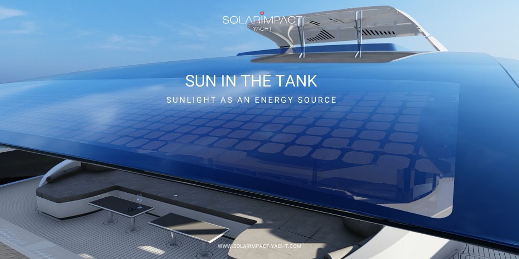 SUN IN THE TANK - Sunlight as an energy source

#Solarimpactyacht #emobility #yacht #elegance #solaryacht #yachting #solarpower #sustainability #sunpower #greenenergy

Design by Roland Friedberger