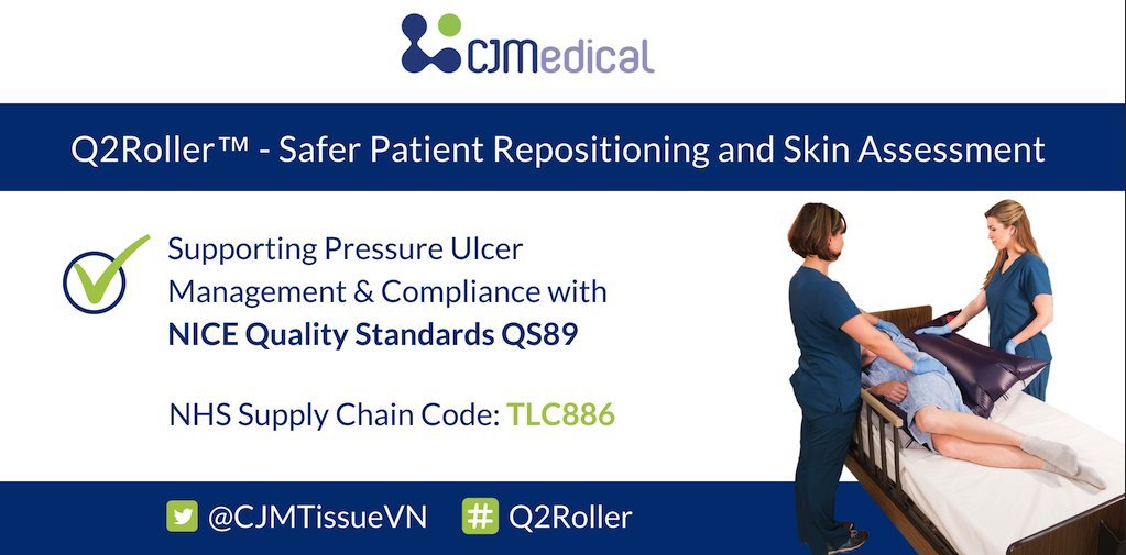 NorthWestCJM's tweet photo. The #Q2Roller for Safer Patient Turning helps #TissueViabilityNurses to manage Patient Repositioning and Skin Assessment. The #Q2Roller is available via the NHS Supply Chain or directly from #Manchester #Nightingale #NightingaleHospital https://t.co/Wt6fxk7txG